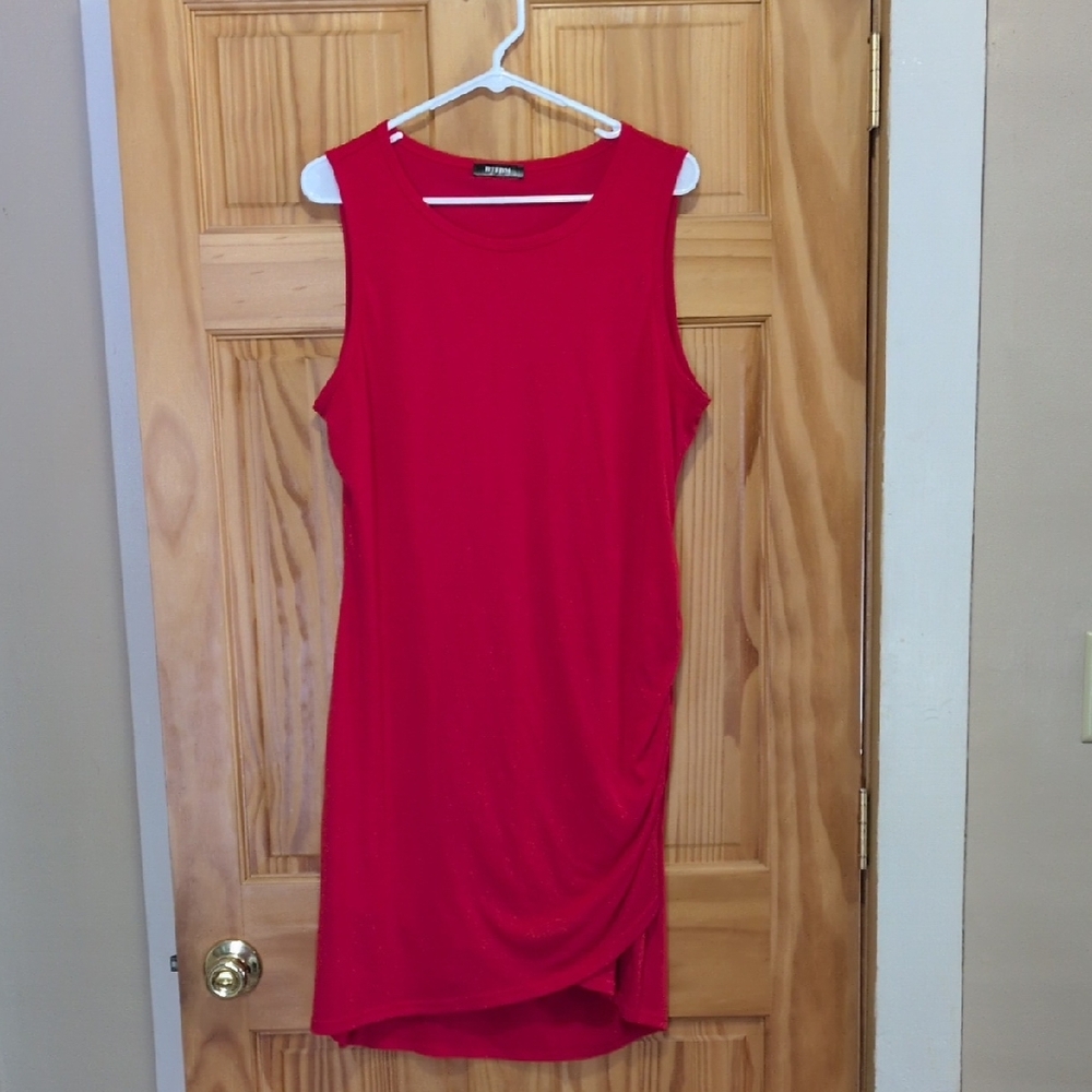 Vibrant Red Sleeveless Mini Dress